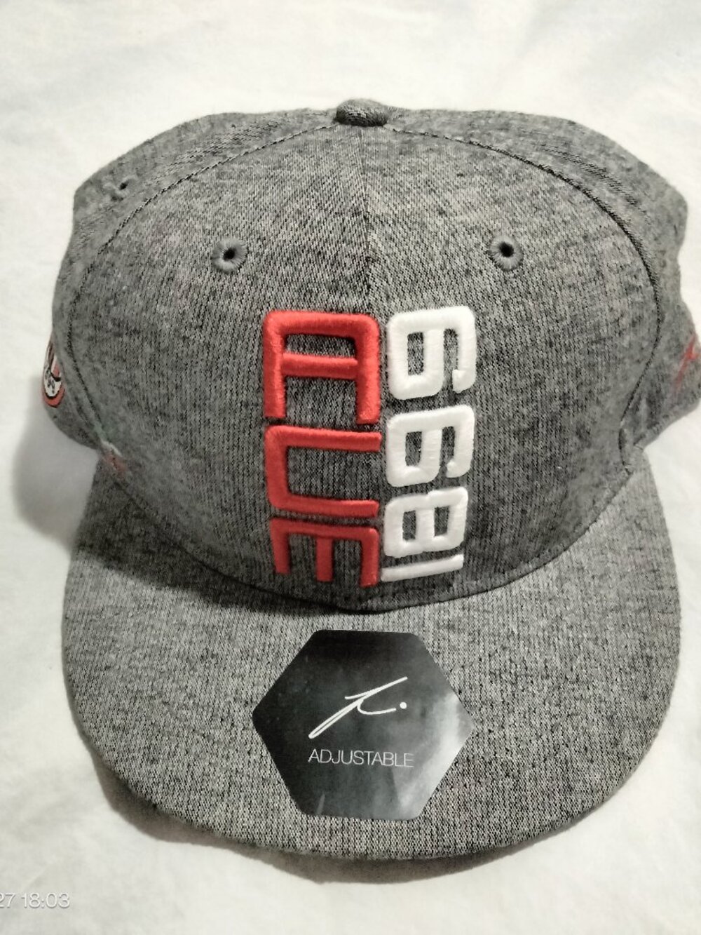 AC Milan 1899 Mens Heather Gray Red Flat Brim Snapback Hat Soccer Cap NWT